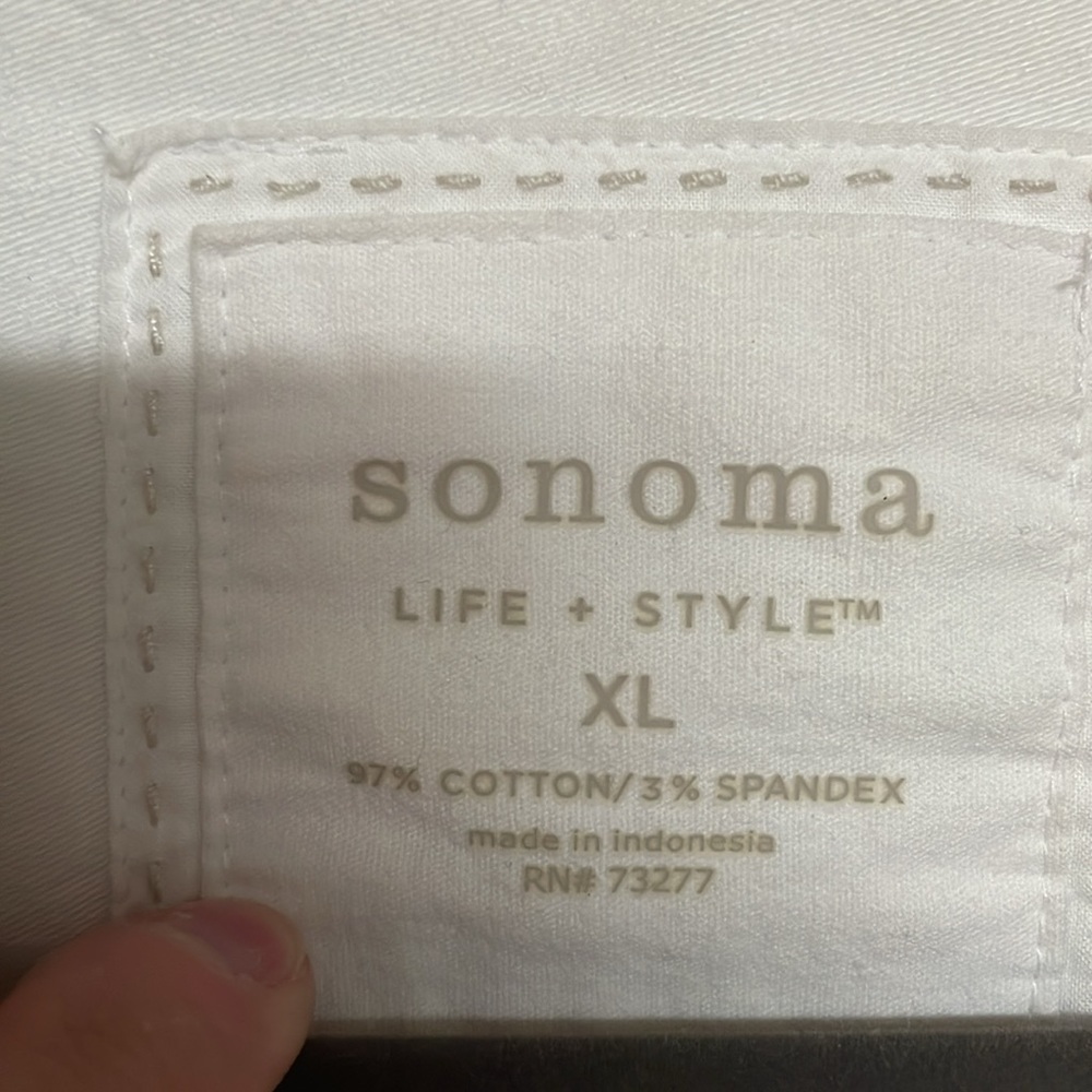 Sonoma size XL White Soft Denim Double-Breasted Trench Coat with Pockets - Picture 2 of 11